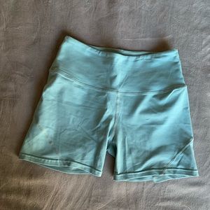Light blue spandex workout shorts